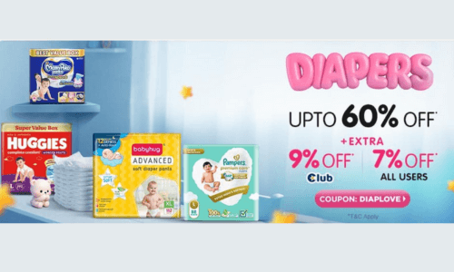 Diapers up to 60% off